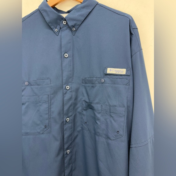 Columbia PFG size XXL Men’s Blue Button Down Long Sleeve Outdoor Fishing Shirt - Picture 2 of 10